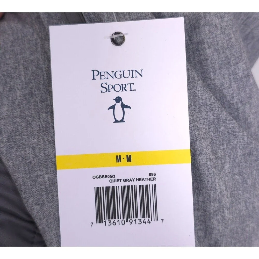 PENGUIN SPORT Mens New Short Quiet Gray Heather MEDIUM Drawstring OGBSE0G3